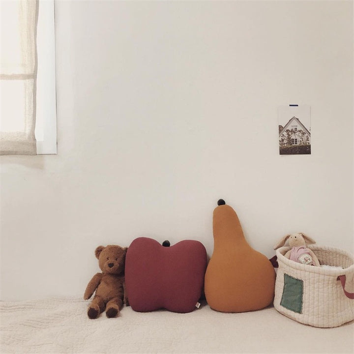 Plush Crescent Moon Decorative Pillow Cushion with Embroidered Face