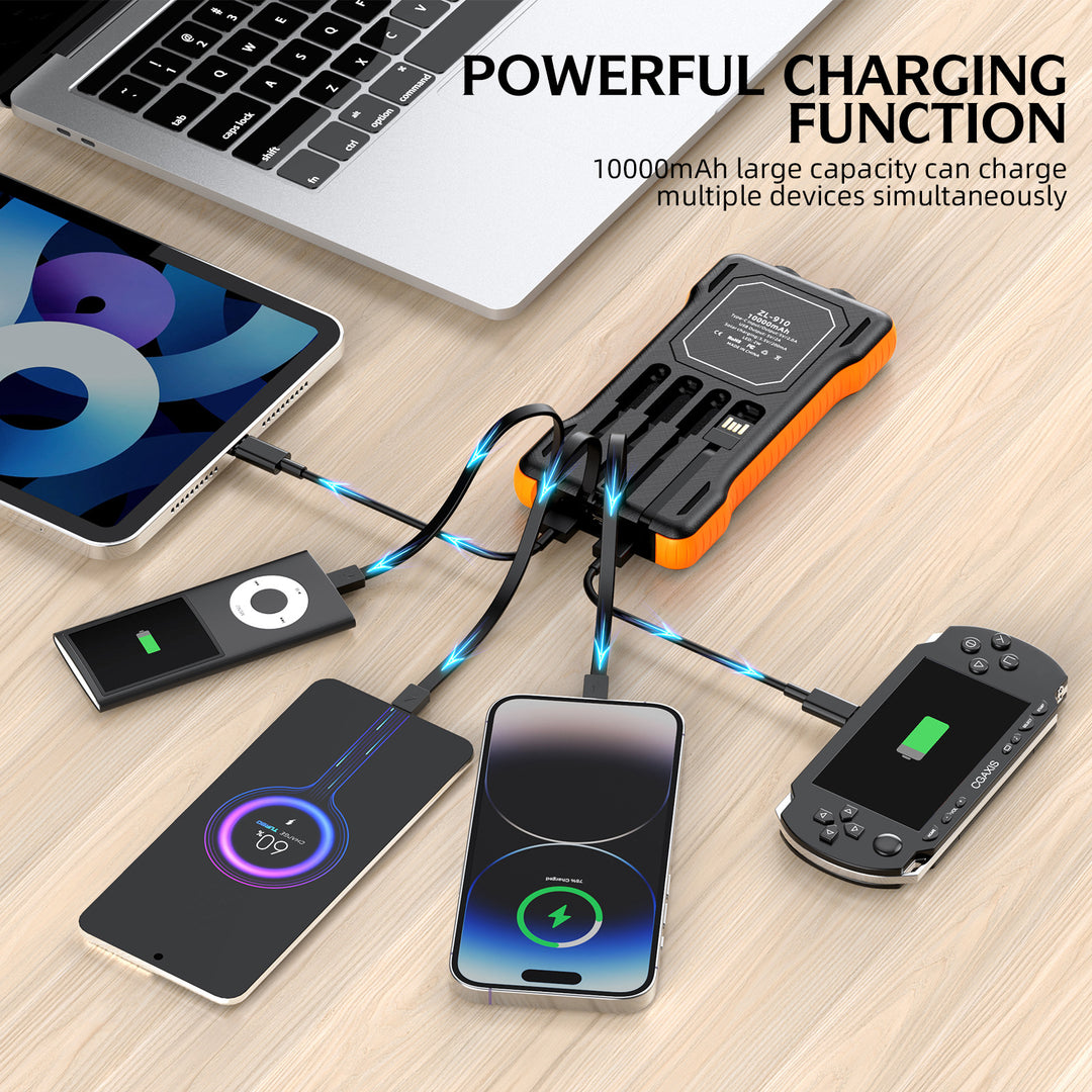 Powerful Solar Power Bank with Multifunctional Charging Cables Kalsten