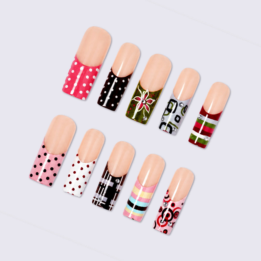 Nail art set with creative patterns and seasonal accents Kalsten