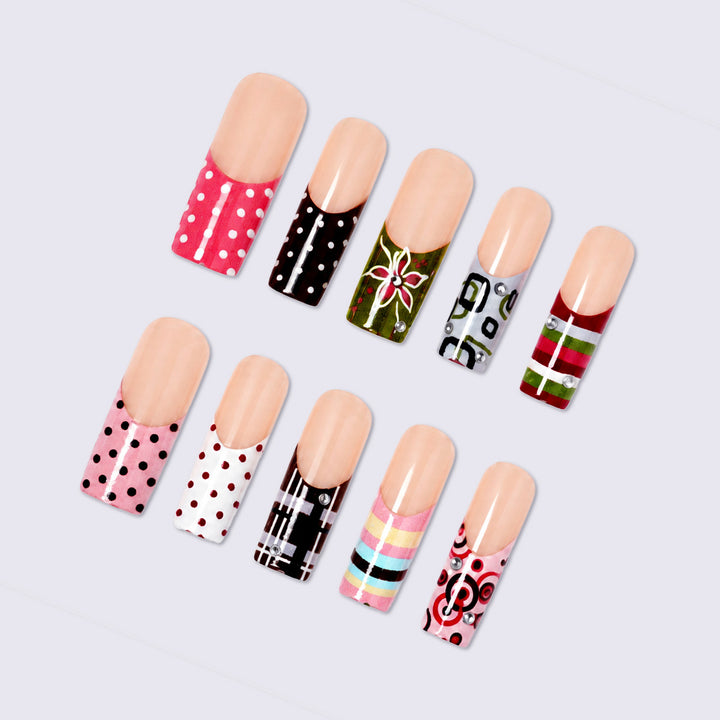 Nail art set with creative patterns and seasonal accents Kalsten