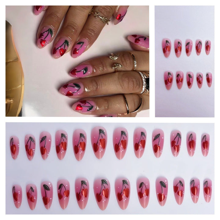 Artifical Nail Art with Cherry Design Kalsten