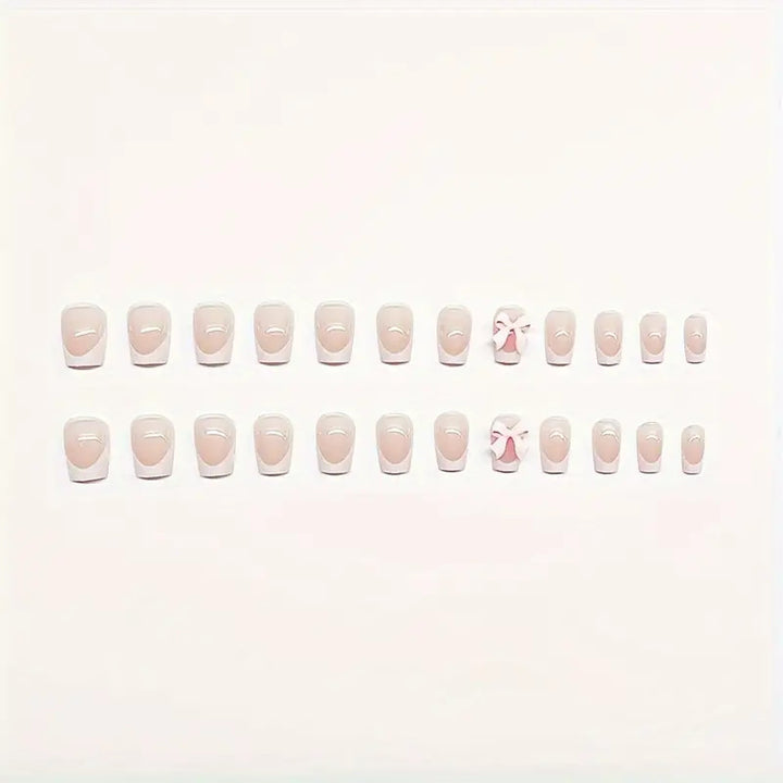 Charming Bow-Embellished Press-On Nail Art Kalsten