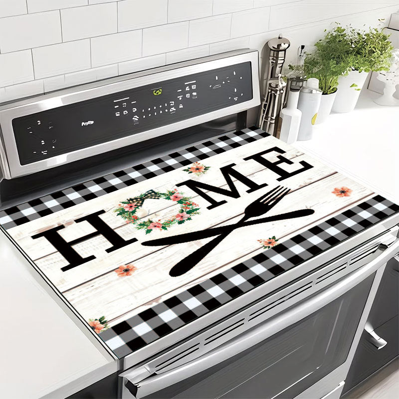 Decorative Heart and Bow-Themed Kitchen Mat