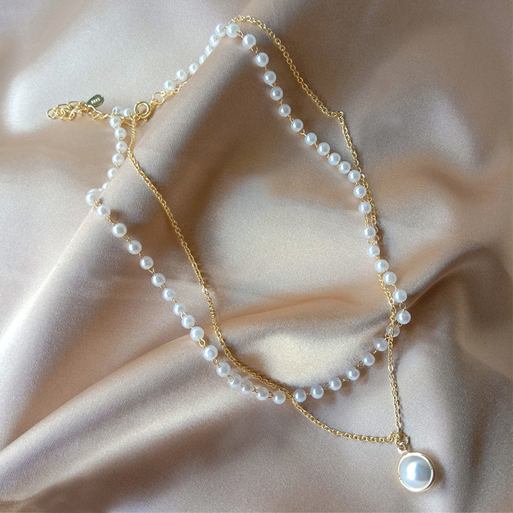 Elegant Layered Pearl Necklace Kalsten