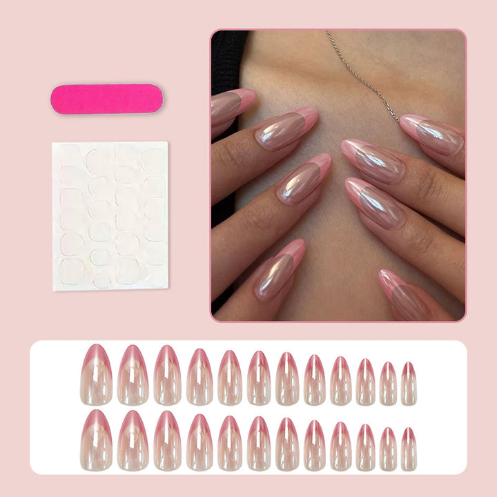 Acrylic nail set with elegant pointed shapes and glossy accents Kalsten