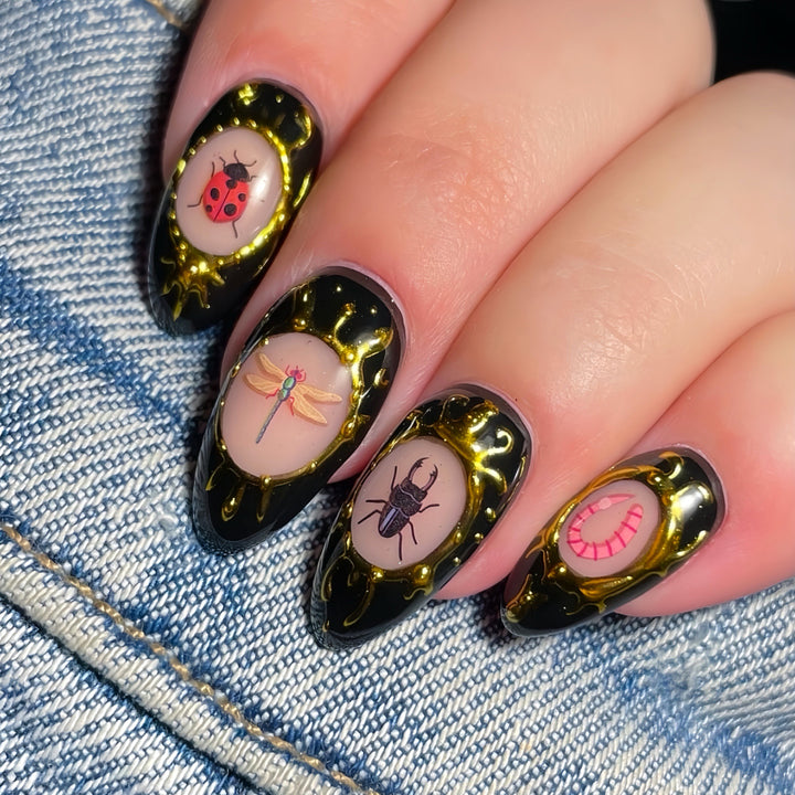 Artistic Insect-Themed Press-On Nails Kalsten