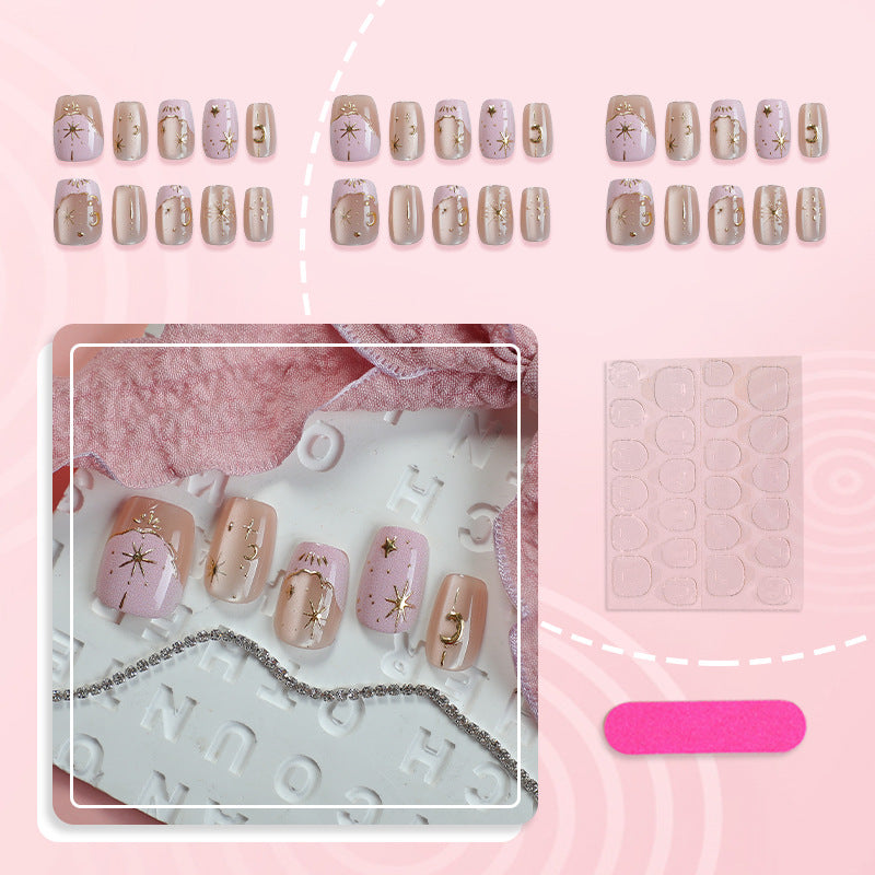 Starry Galaxy Press-On Nail Art Set