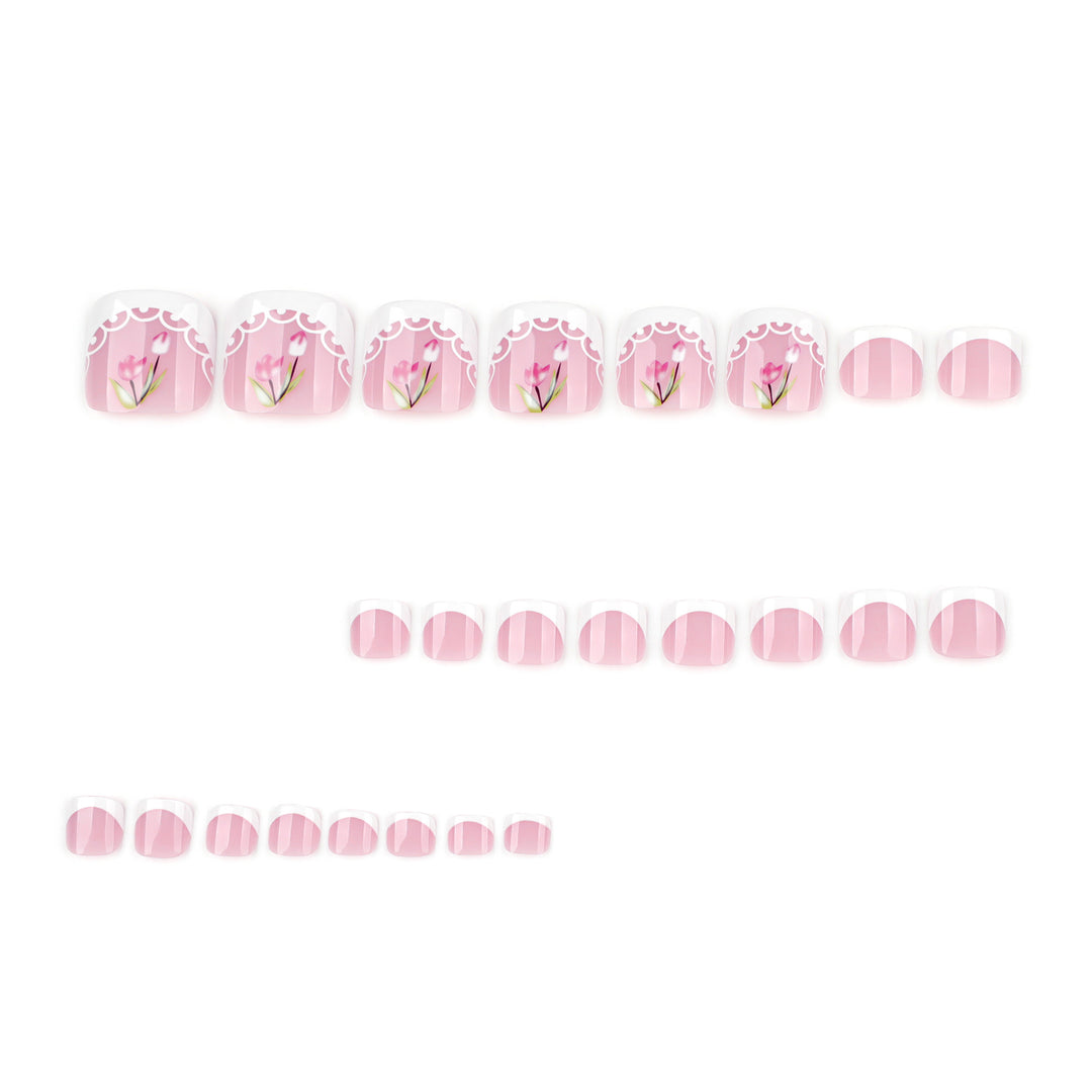 Artful toenail art in romantic floral design Kalsten