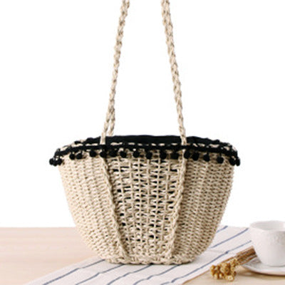 Basket bag with decorative, fringed edge Kalsten