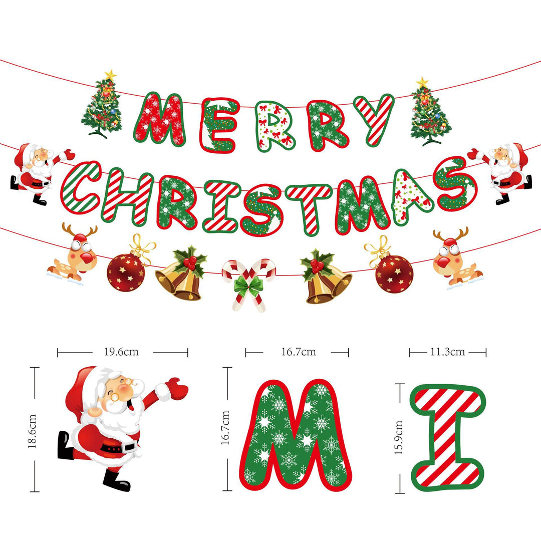 Festive Christmas garland with sparkling letters