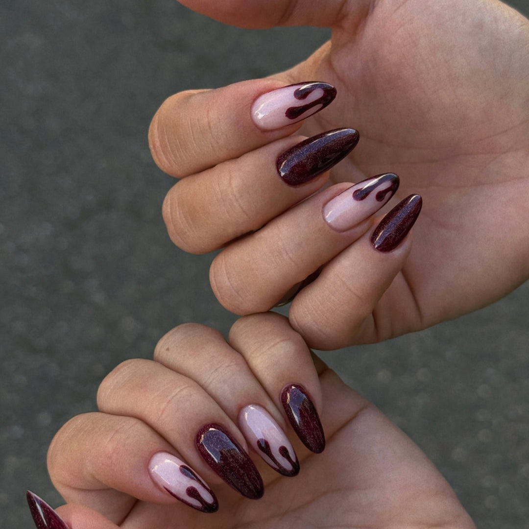 Stiletto Press-On Nail Set with Unique Artistic Design Kalsten