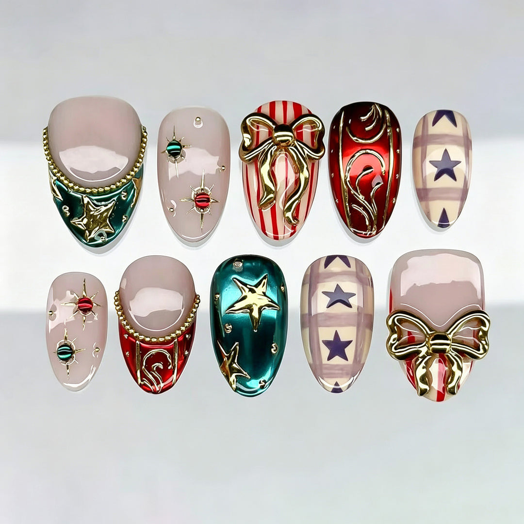 Festive Themed Press-On Nail Art Set Kalsten 1790636523