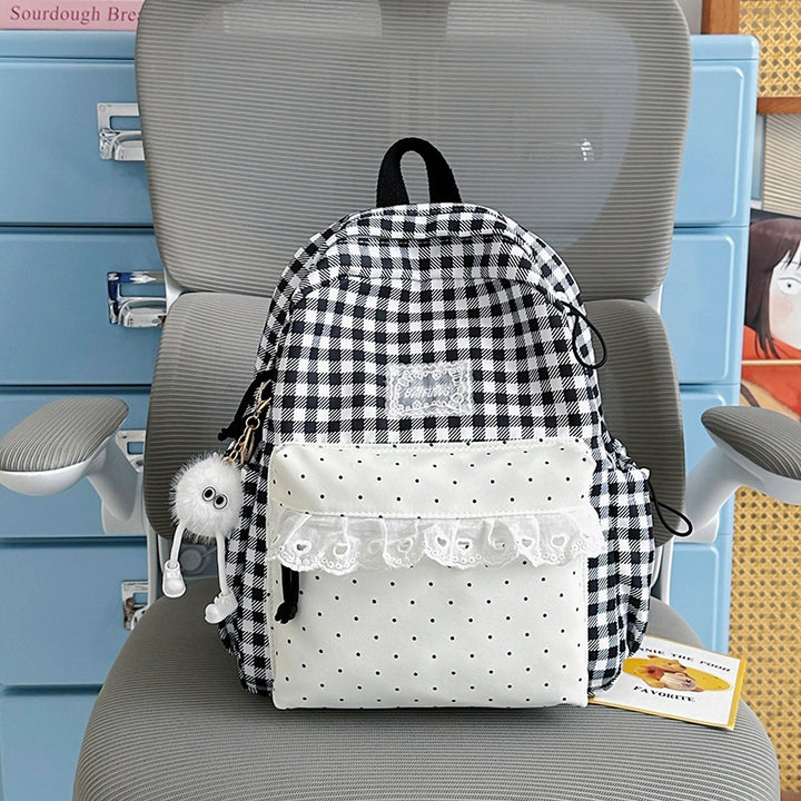Cute Checkered Pattern Backpack Kalsten