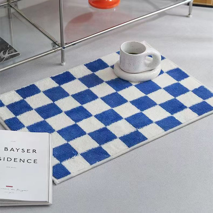 Checkerboard Patterned Bath Mat