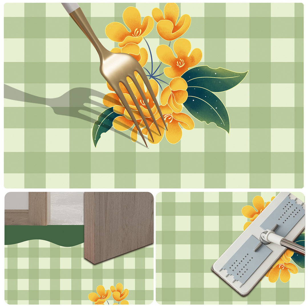 Stylish Floral Patterned Comfort Bath Mat Kalsten