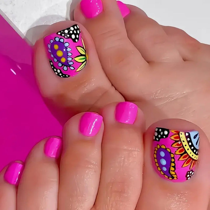 Artificial nail set with colorful mandala design Kalsten