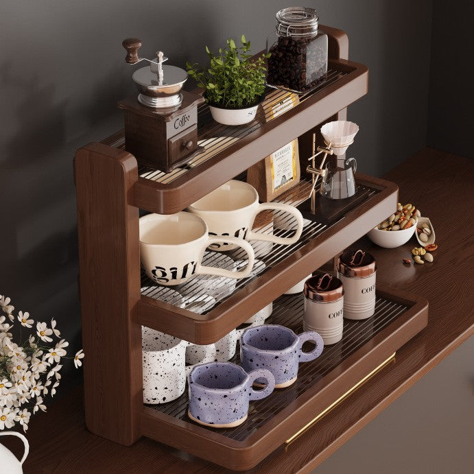 Wooden Tiered Storage Shelf Kalsten