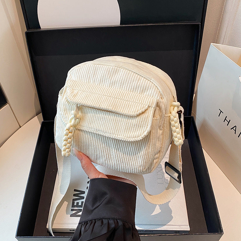 Textured Corduroy Crossbody Bag