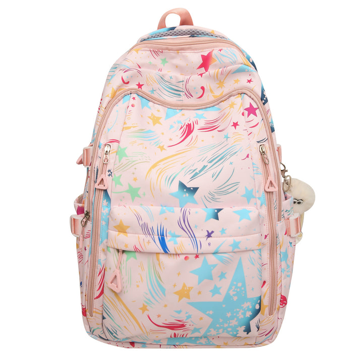 Backpack with Colorful Star Pattern and Innovative Storage Options Kalsten
