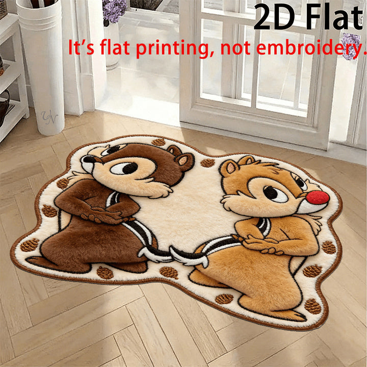 Cute Cartoon Cat-Shaped Area Rug