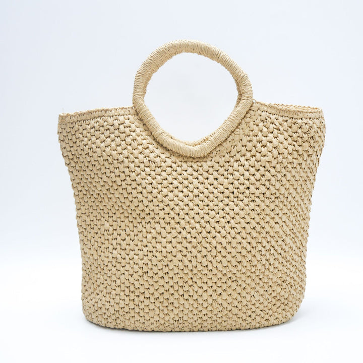 Handmade basket bag with round handles Kalsten
