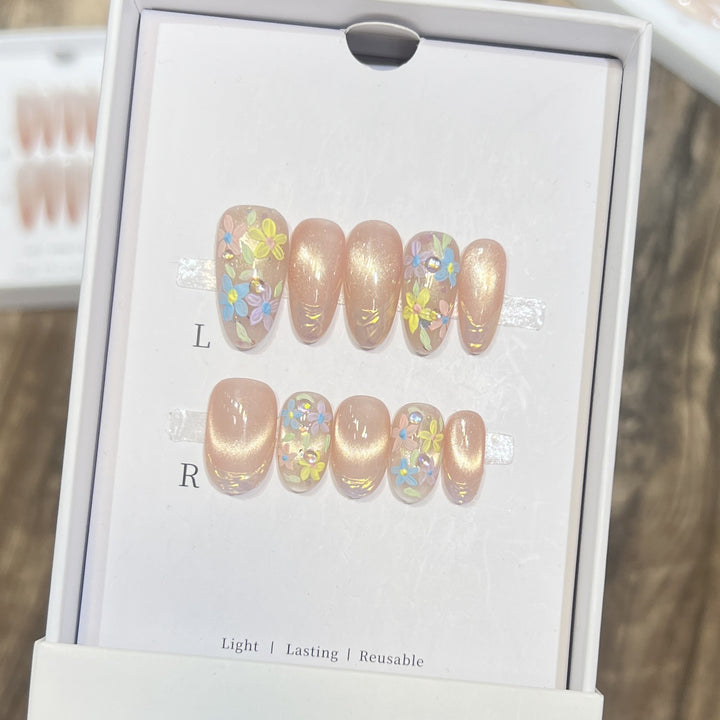 Floral Art Press-On Nail Set Kalsten
