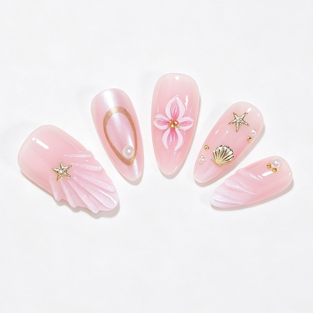 Decorative Sea-Themed Press-On Nails Kalsten