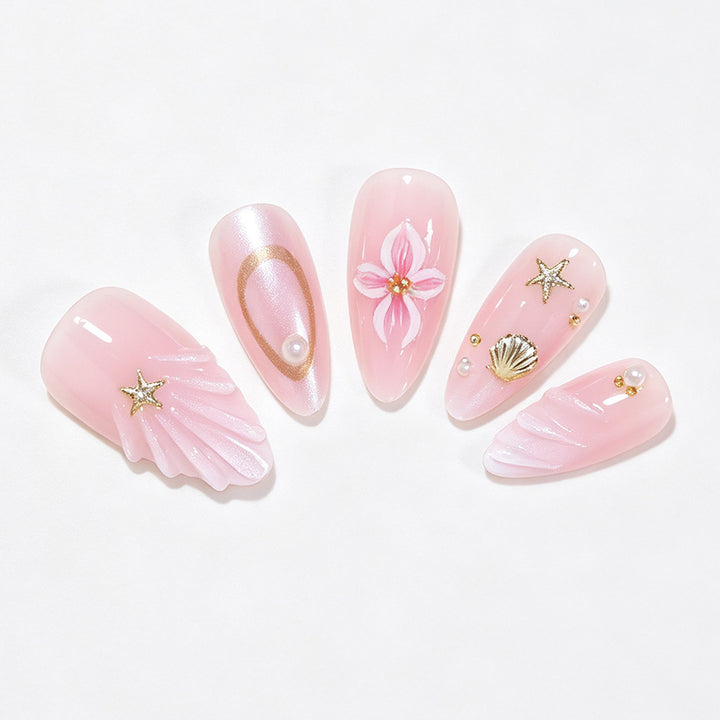 Decorative Sea-Themed Press-On Nails Kalsten