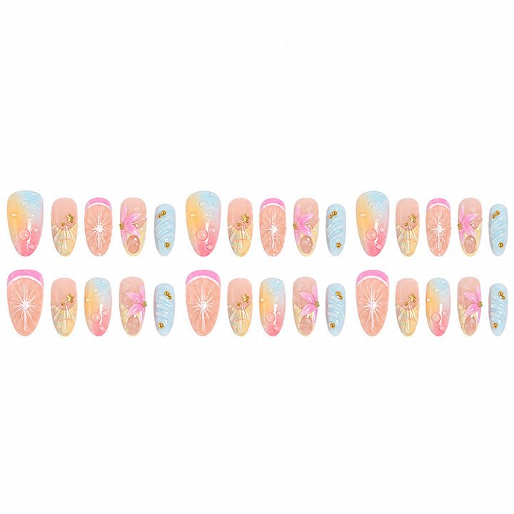 Artificial nails with creative flower and glitter detail Kalsten
