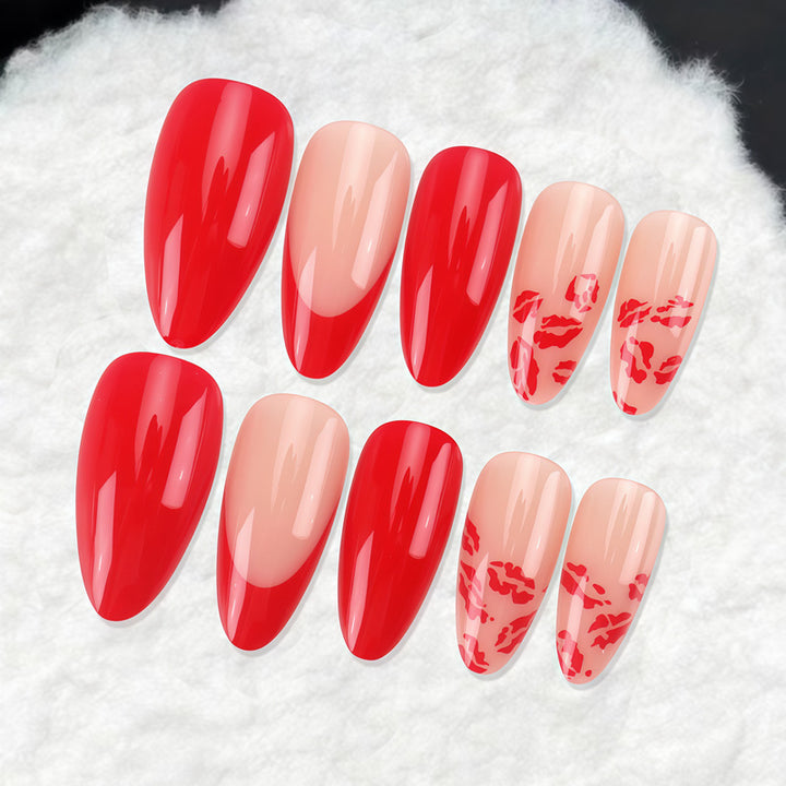 Luxurious Artistic Almond-Shaped Press-On Nails Kalsten