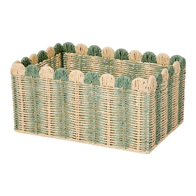 Decorative Scalloped Woven Storage Box Kalsten