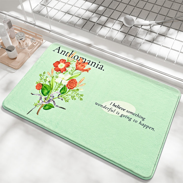 Floral-Decorative Bathroom Mat Kalsten