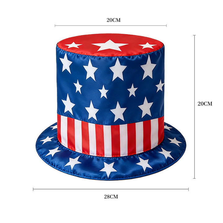 Women's nan Patriotic oversized novelty top hat with foam core and adjustable inner band Kalsten