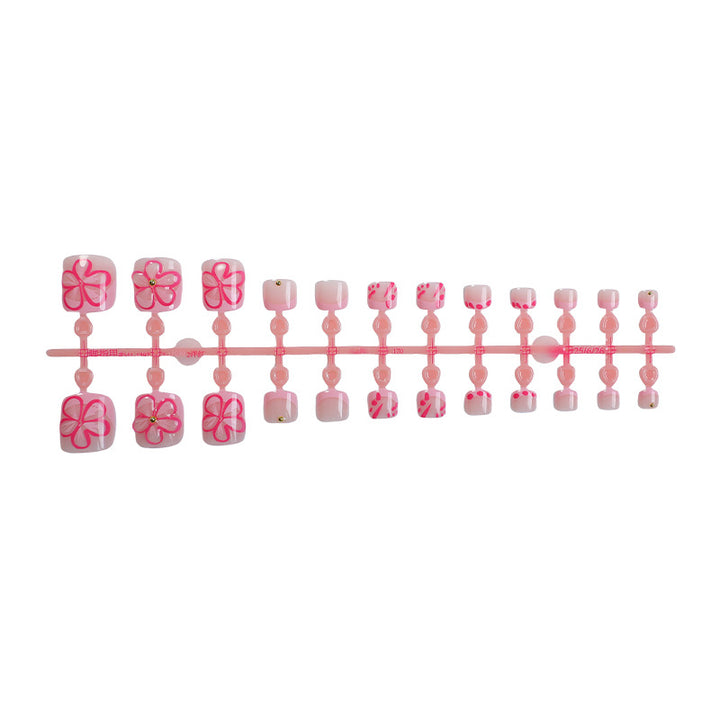 Acrylic nail set with playful flower designs Kalsten