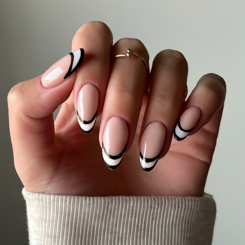Stylish French Tip Press-On Nail Set Kalsten