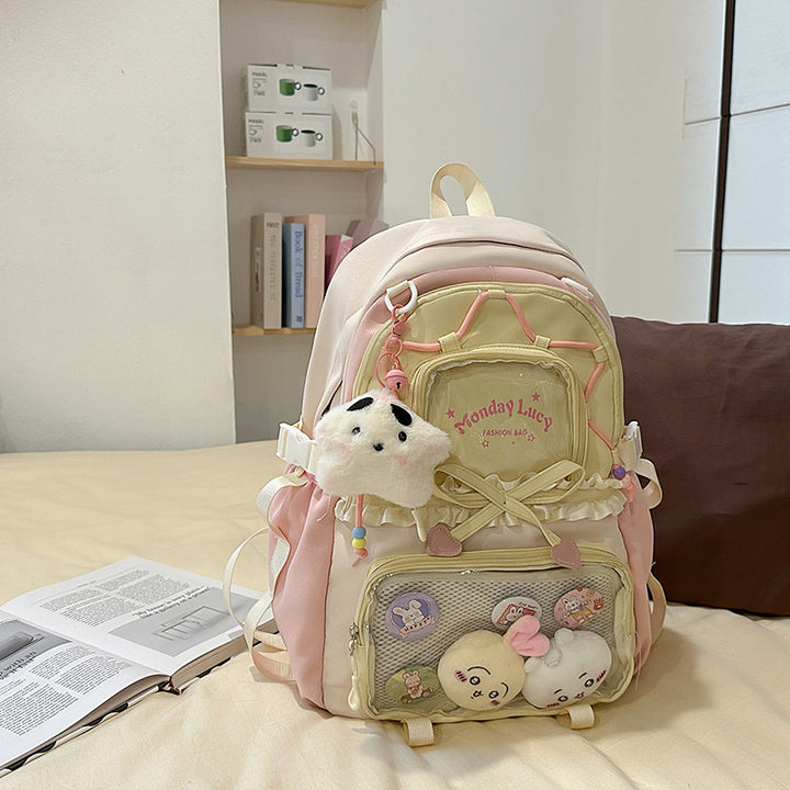 Fashionable leisure backpack with creative details and versatile compartments Kalsten