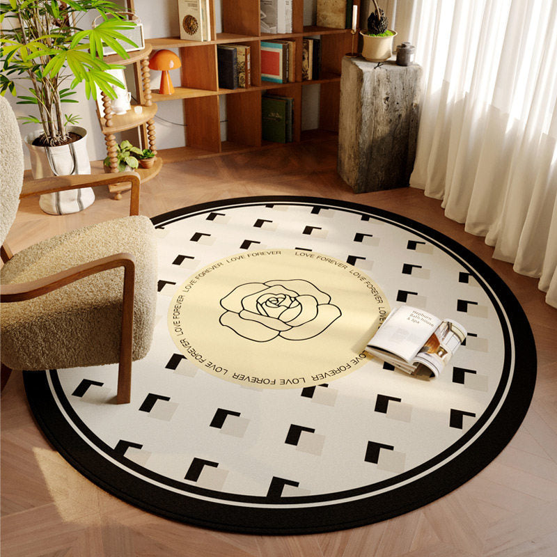 Artistic Abstract Round Area Rug for Home Decor