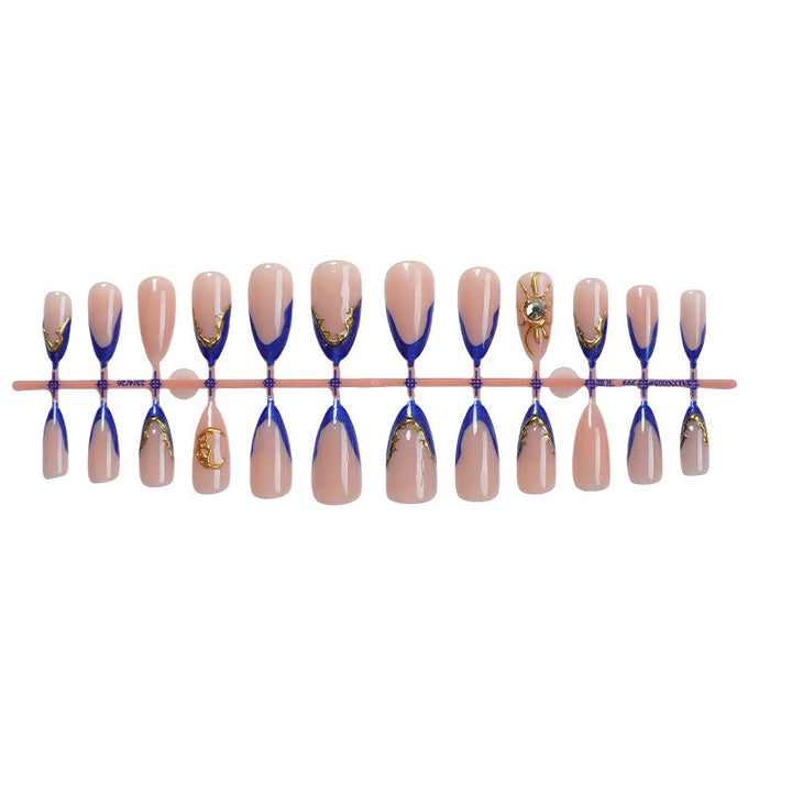 Nail art set with elegant gold-blue design Kalsten