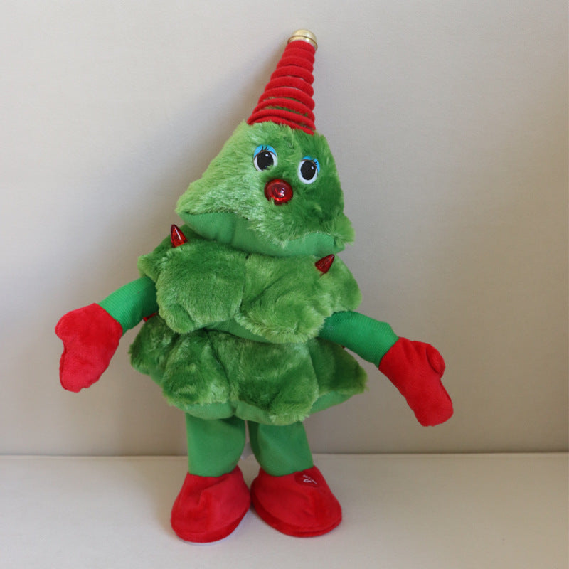 Plush Christmas Tree Figure with Guitar