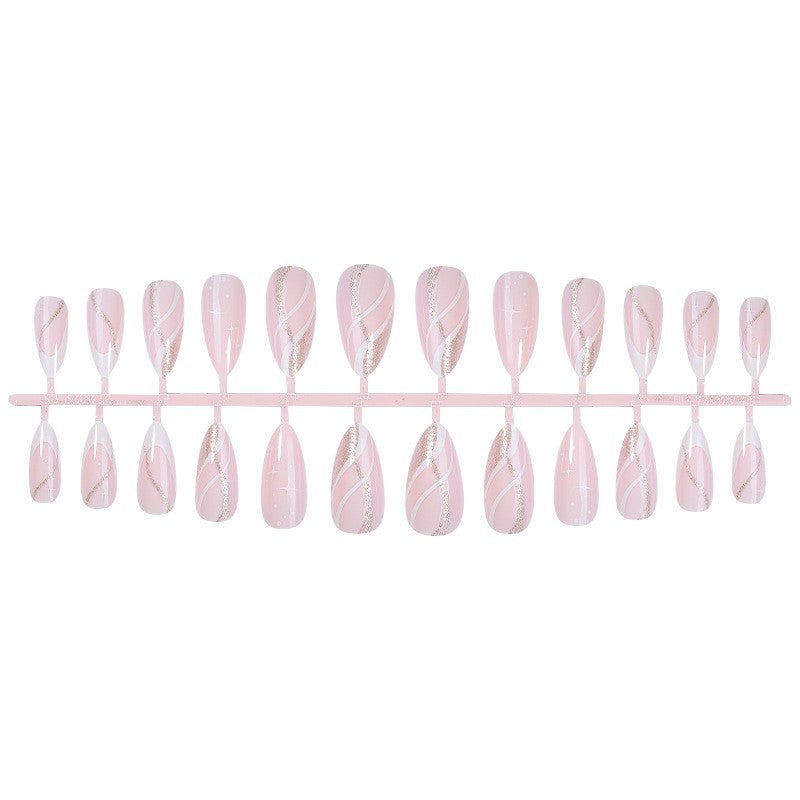 Premium Press-On Nail Art Set with Elegant Swirl Design Kalsten