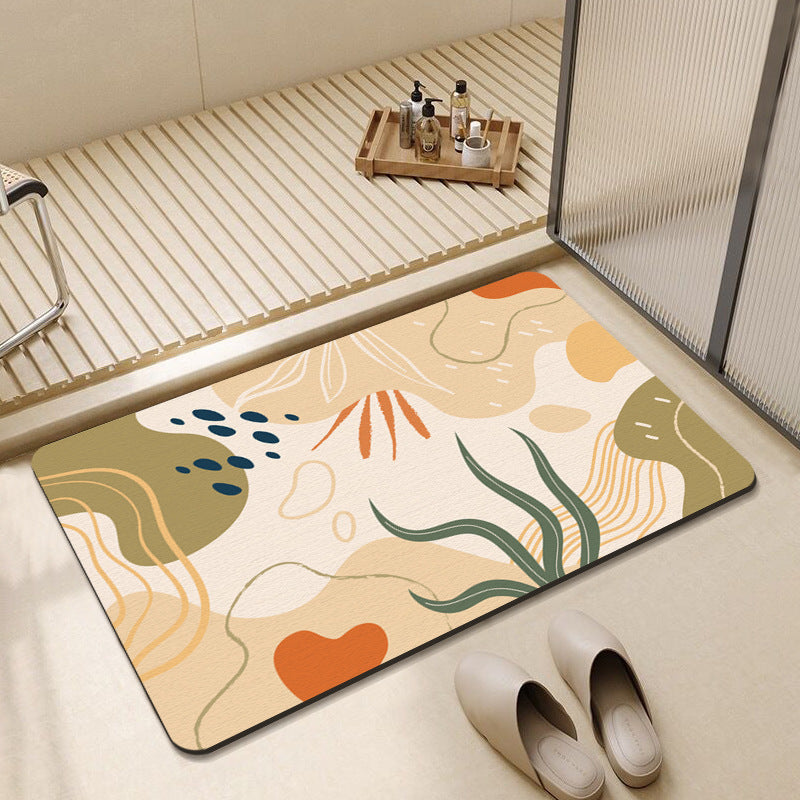 Abstract Floral Design Bath Mat Kalsten