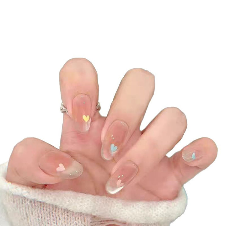 Stylish Heart-Accented Press-On Nail Set Kalsten