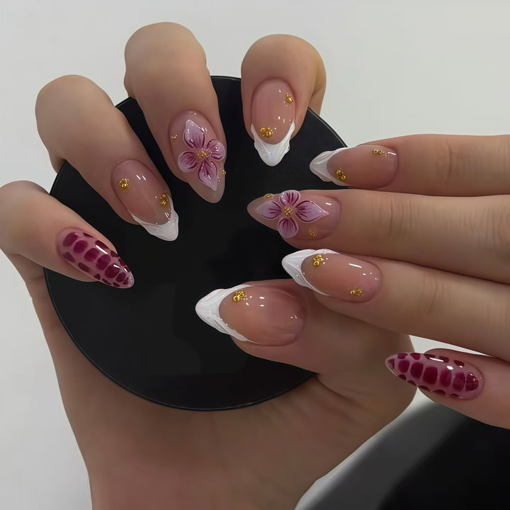 Artistic 3D Floral Design Press-On Nails Kalsten