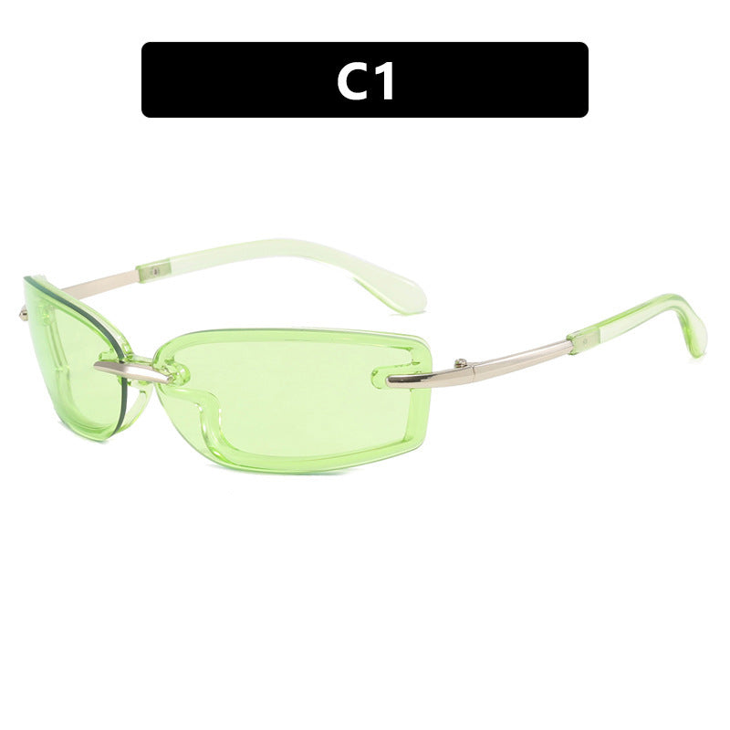 Women's fashionable sunglasses in futuristic design and transparent frame Kalsten