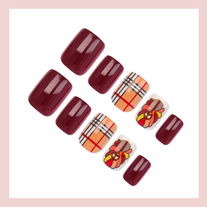 Artificial nail set with festive Thanksgiving motif Kalsten