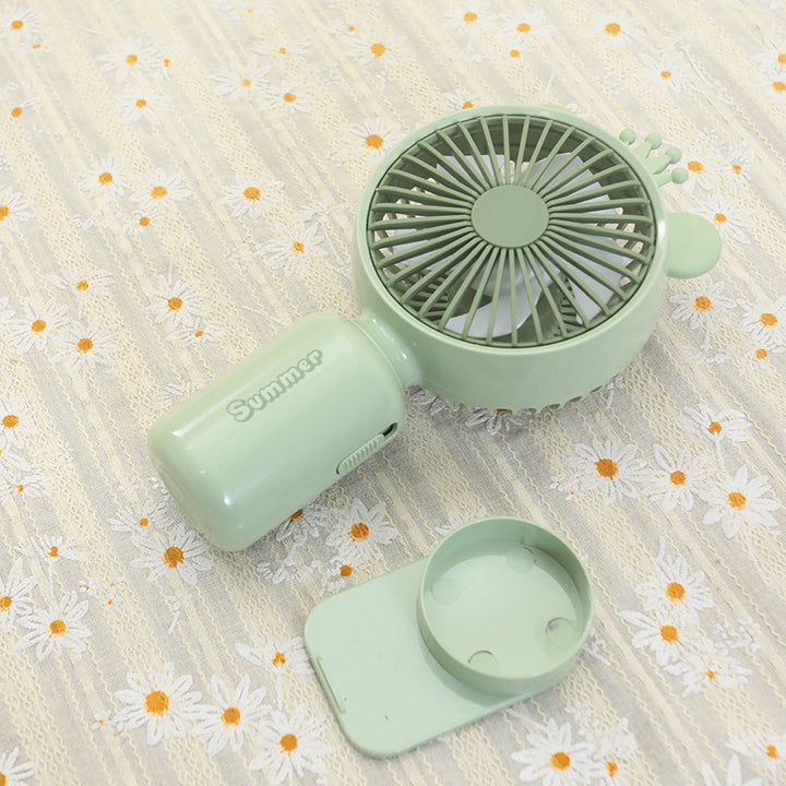 Ladies portable USB mini fan with LED night light folding stand and cute design Kalsten