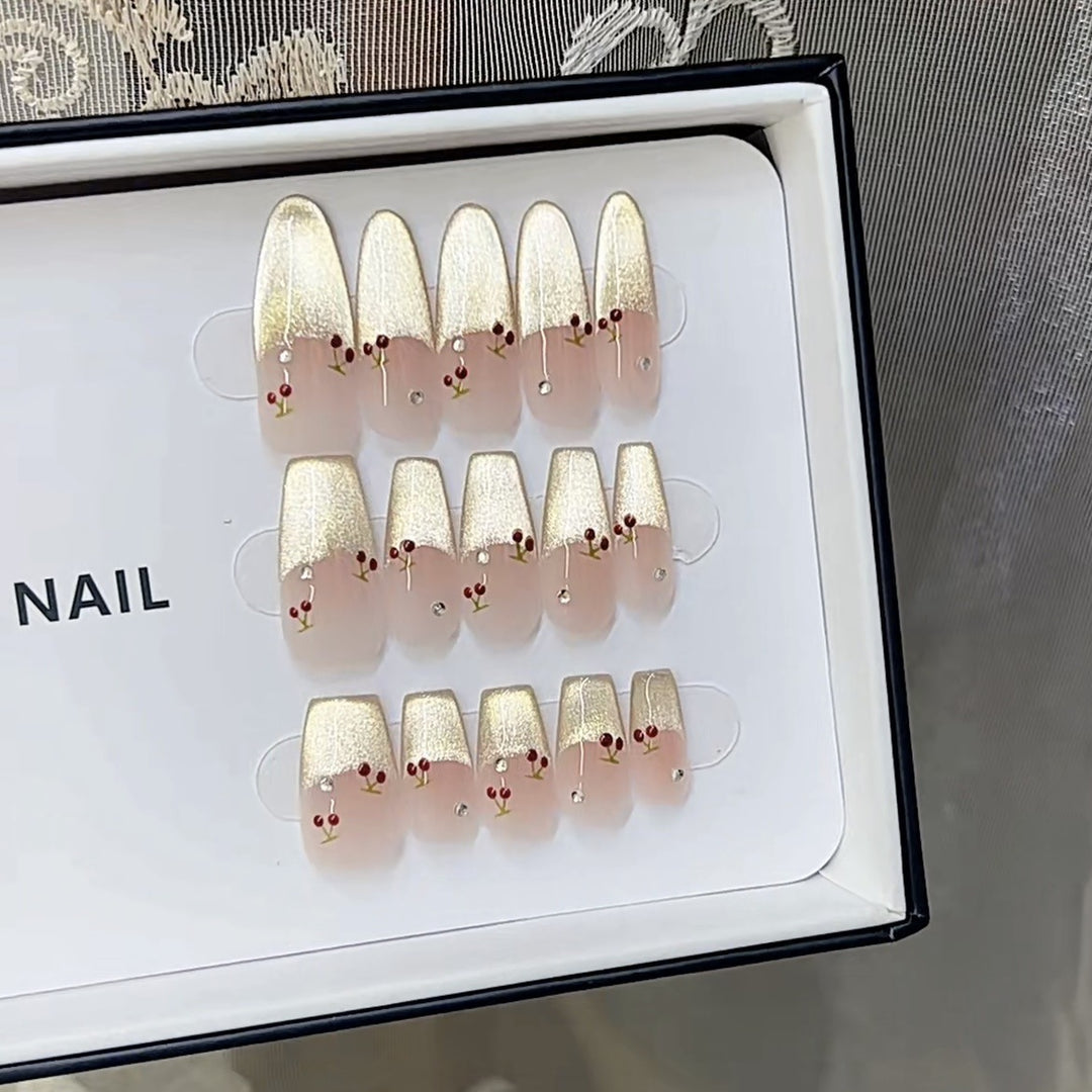 Artistic Floral-Decorated Press-On Nail Set Kalsten