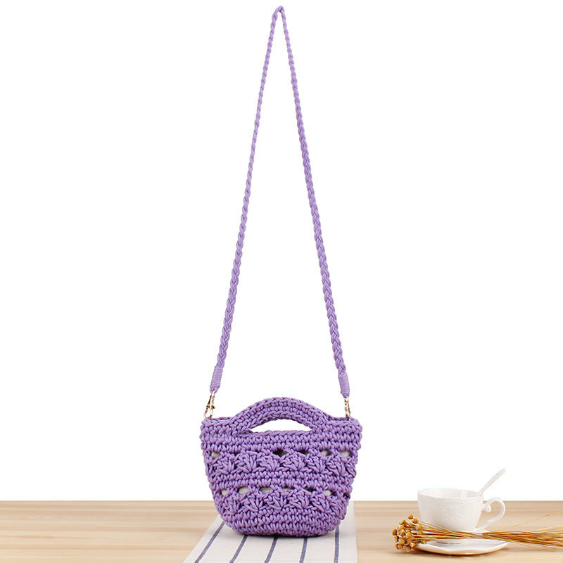 Playful macrame shoulder bag with braided handle Kalsten