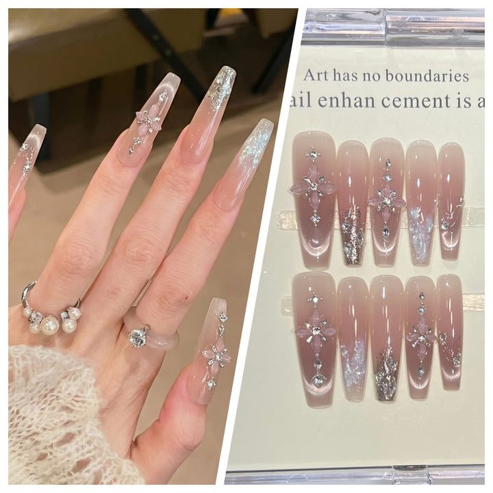 Artistic Stiletto Press-On Nail Set with Charming Patterns Kalsten