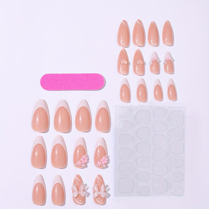 Artificial nail set with delicate flower design Kalsten